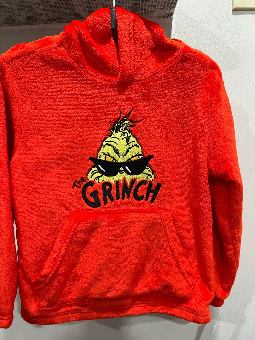 Red The Grinch Graphic Plush Hoodie